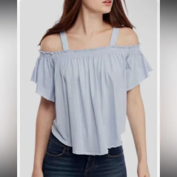 NWT Free People Darling Off-Shoulder Shirt sz Large - Picture 1 of 10